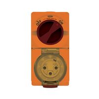 Buffalo -u00a0Combination Switched Socket IP66 32A 250V 3 Round Pin Chemical Resistant Orange  x1 - BUC332RO