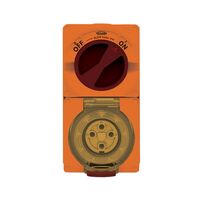 Buffalo -u00a0Combination Switched Socket IP66 10A 500V 4 Pin Chemical Resistant Orange  x1 - BUC410RO