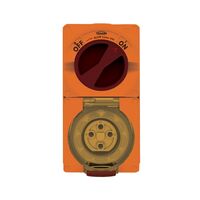 Buffalo -u00a0Combination Switched Socket IP66 20A 500V 4 Pin Chemical Resistant Orange  x1 - BUC420RO