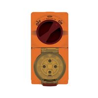Buffalo -u00a0Combination Switched Socket IP66 32A 500V 4 Pin Chemical Resistant Orange  x1 - BUC432RO