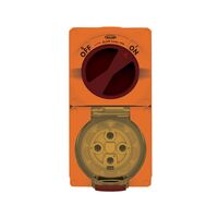 Buffalo -u00a0Combination Switched Socket IP66 40A 500V 4 Pin Chemical Resistant Orange  x1 - BUC440RO