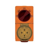 Buffalo -u00a0Combination Switched Socket IP66 50A 500V 4 Pin Chemical Resistant Orange  x1 - BUC450RO