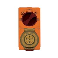 Buffalo -u00a0Combination Switched Socket IP66 10A 500V 5 Pin Chemical Resistant Orange  x1 - BUC510RO