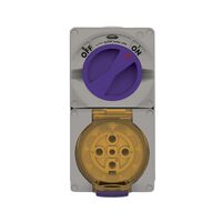Buffalo -u00a0Combination Switched Socket IP66 50A 500V 5 Pin Chemical Resistant Grey  x1 - BUC550RG