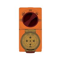 Buffalo -u00a0Combination Switched Socket IP66 50A 500V 5 Pin Chemical Resistant Orange  x1 - BUC550RO