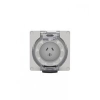 Buffalo -u00a0Socket IP66 10A 250V~ 3 Flat Pin, Less Enclosure  x1 - BUSO310LE