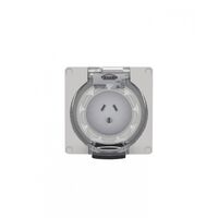 Buffalo -u00a0Socket IP66 10A 250V~ 2 Flat & 1 Round Pin, Less Enclosure  x1 - BUSO310LLE