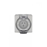 Buffalo - Socket Auto-Switched IP66 15A 250V~ 3 Flat Pin  x1 - BUSOAU315