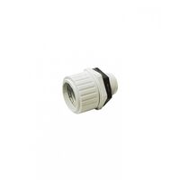 Cobra -u00a0Gland Straight 20mm for Corrugated Conduit with Lock Ring PVC Grey  Electric Grey  x100 - CBGSCC20L