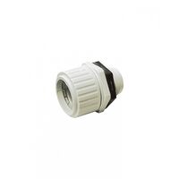 Cobra -u00a0Gland Straight 25mm for Corrugated Conduit with Lock Ring PVC Grey  Electric Grey x50 - CBGSCC25L