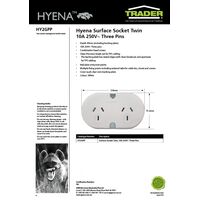 Surface Socket Twin 10A 250V~ Three Pins  x5 - HY2GPP