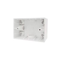 Hyena -u00a0Surface Mounting Box Enclosure Deep with 20mm Entry on Short Side and 25mm Entry on Long Side 50mm Deep 46mm Internal Depth White Perfect for Trader USB Range and Powermesh  x10 - HYSMB2025D
