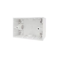 Hyena -u00a0Surface Mounting Box Enclosure Deep with 25mm Entry on Short Side and 20mm Entry on Long Side 50mm Deep 46mm Internal Depth White Perfect for Trader USB Range and Powermesh  x10 - HYSMB2520D