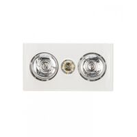 Mistral -u00a03 IN 1, FAN/LIGHT/HEATER 2 Lamp Version with PUSWV3GLFH Switch Plate  x1 - ML9801