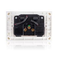 Glass Double GPO With Built-In LED Push Button Switch