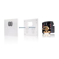 Glass Double GPO With Built-In LED Push Button Switch