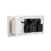 Glass Double GPO With Built-In LED Push Button Switch With USB