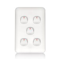 Switch 5 Gang 10 Amp Slim Wafer
