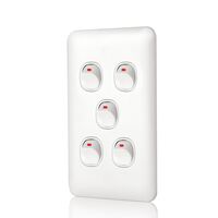 Switch 5 Gang 10 Amp Slim Wafer