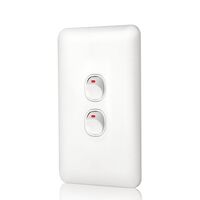Switch 2 Gang 10 Amp Slim Wafer
