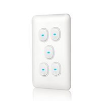 Switch 5 Gang 10 Amp Slim Elite