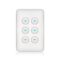 Switch 6 Gang 10 Amp Slim Elite