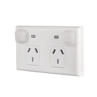 IP65 Double Pole Neon Indicated Double GPO