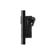 Glass Double GPO With Built-In LED Push Button Switch Black