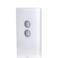 Glass Two Gang Switch With Built-In LED Push Button