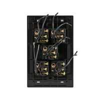 Glass Five Gang Switch With Built-In LED Push Button Black