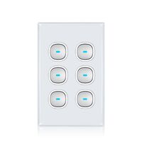 Glass Six Gang Switch With Built-In LED Push Button