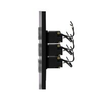 Glass Six Gang Switch With Built-In LED Push Button Black