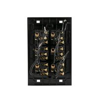 Glass Six Gang Switch With Built-In LED Push Button Black