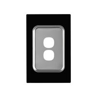 Glass Two Gang Switch Body And Cover Only Black