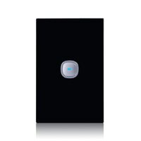 Glass Single Gang Switch With Built-In LED Push Button Black