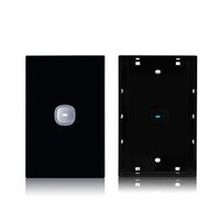 Glass Single Gang Switch With Built-In LED Push Button Black