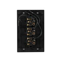 Glass Three Gang Switch With Built-In LED Push Button Black