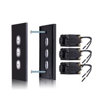 Glass Three Gang Switch With Built-In LED Push Button Black