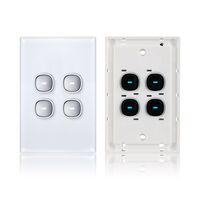 Glass Four Gang Switch With Built-In LED Push Button
