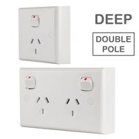 Power Point Double 10 Amp Double Pole Deep