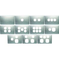 KS 2 Gang Metal Cover Plate - Silver - KS/CPSW2/SV