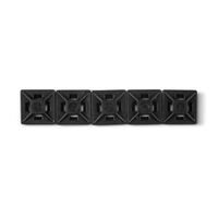 Cable Tie Adhesive Mount 19mm Square Takes 4mm Cable Ties Black 100Pack