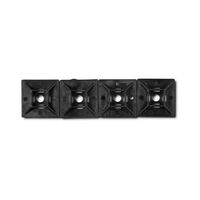 Cable Tie Adhesive Mount 28mm Square Takes 5mm Cable Ties Black 100Pack