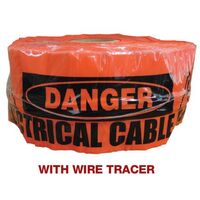 Underground Tape "Caution Electrical Cable Below" Orange With Tracer Wire Width 150mm x Length 500m