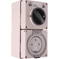 3 Pin Round Combo - 20Amp - RESISTIVE ORANGE - IP/CO3PH320R/RO