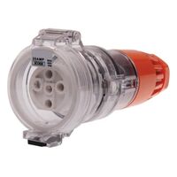3 Phase 5 Round Pin Extension Socket - 20Amp - IP/SCO5P20