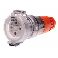 3 Phase 4 Round Pin Extension Socket - 50Amp - IP/SCO4P50