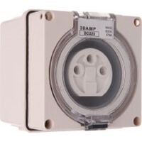 3 Round Pin Socket - 20Amp - RESISTIVE ORANGE - IP/SC320R/RO