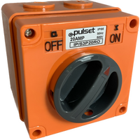 3 Phase Square Switch - 40Amp - RESISTIVE ORANGE - IP/S3P40/RO