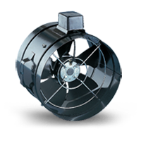 Minitube Axial Fan 200mm 4 Pole 1ph 50Hz - Steel